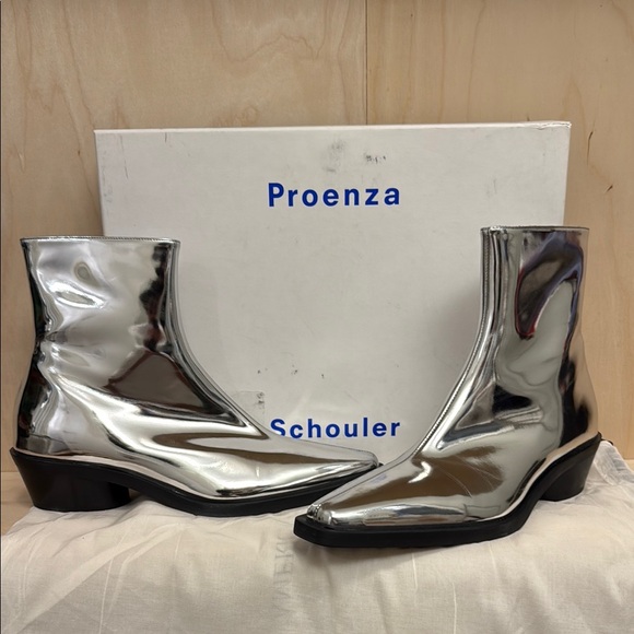 Proenza Schouler Silver Ankle Boots